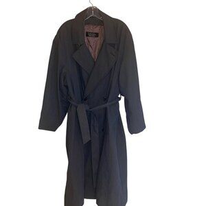 Sanyo Carol Cohen Vintage 1990s Mens Coat Size 38 Brown Trench Removable Liner